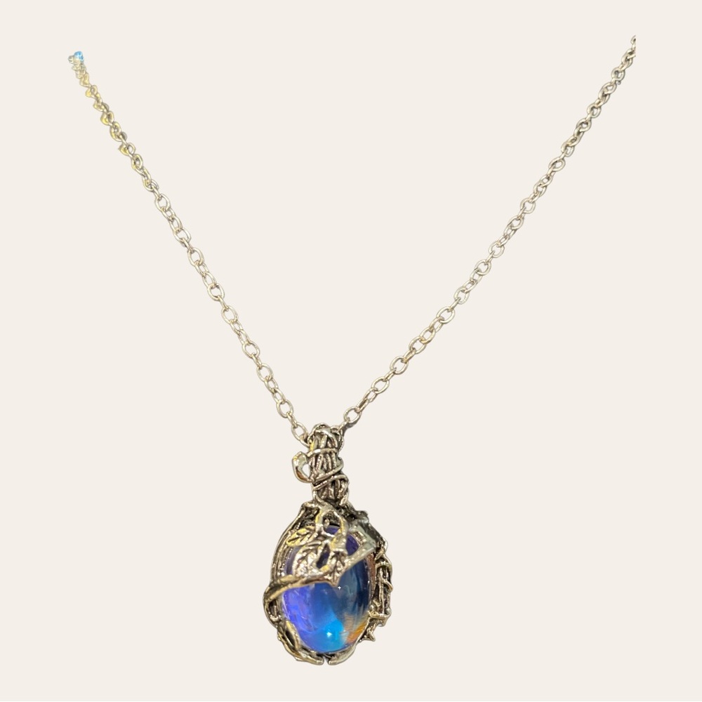 Blue Stone Pendant Necklace